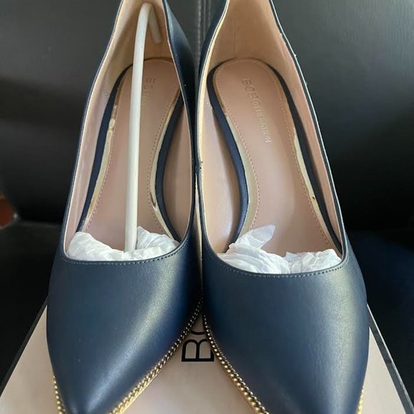 BCBGENERATION  Dark Ink Hallix Memory Foam Pointed-Toe Chain Trim Pumps-NIB - Picture 3 of 7